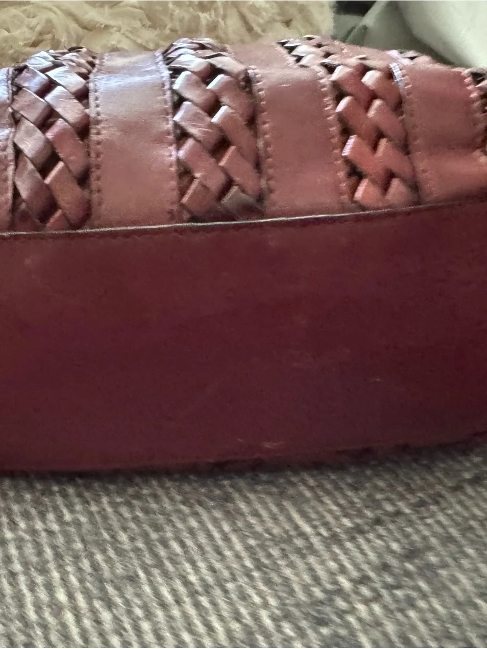 Etienne Aigner Vintage Cognac Brown Woven Leather Satchel Handbag